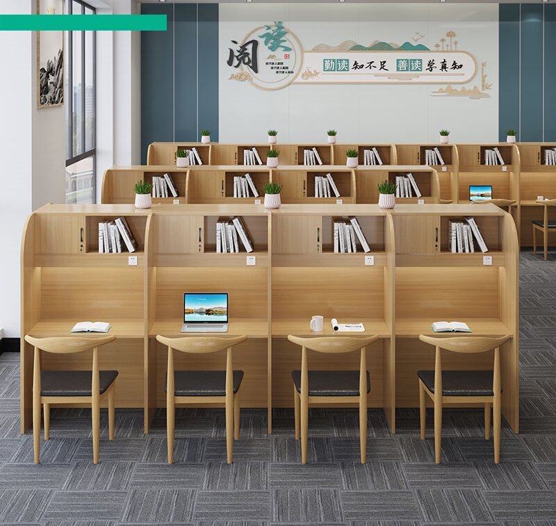 Study Room Study Desk Study Table Desk Partition Table and Chair Closed