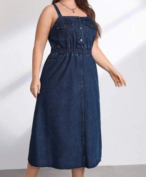 Plus size jean hot sale jumper dress