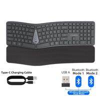 Sanwa Supply | Wireless Bluetooth 3-mode Rechargeable Silent Ergonomic Keyboard