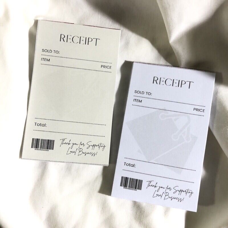 (50sheets/1pad) Minimalist Shop Receipt / Acknowledgement Receipt