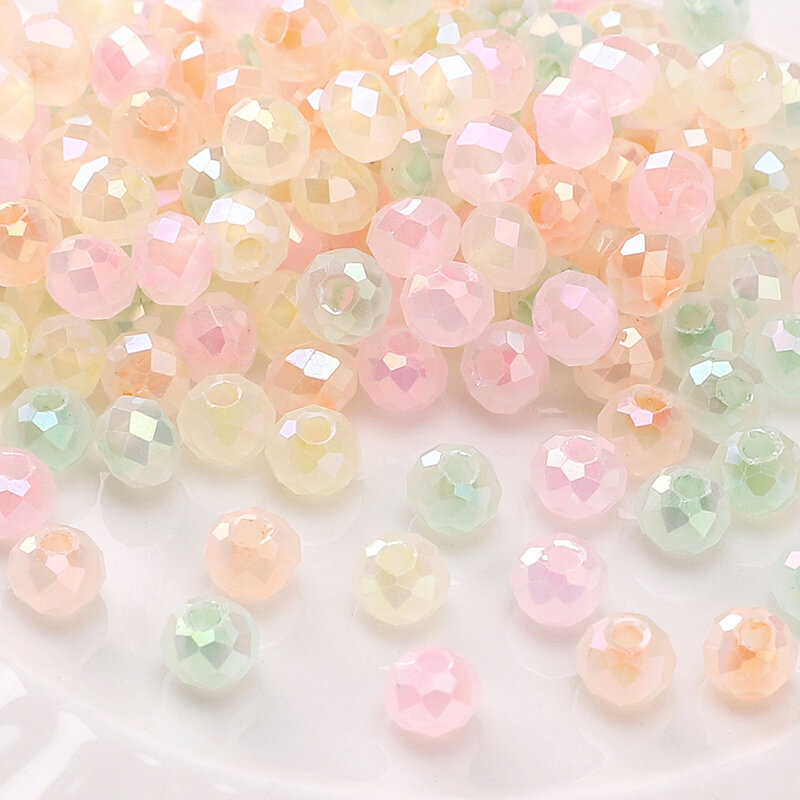 120Pcs 4mm Mixed Color Iridescent Glass Seed Beads Round Faceted Loose Spacer Beads for DIY Jewelry Bracelet Necklace Earring