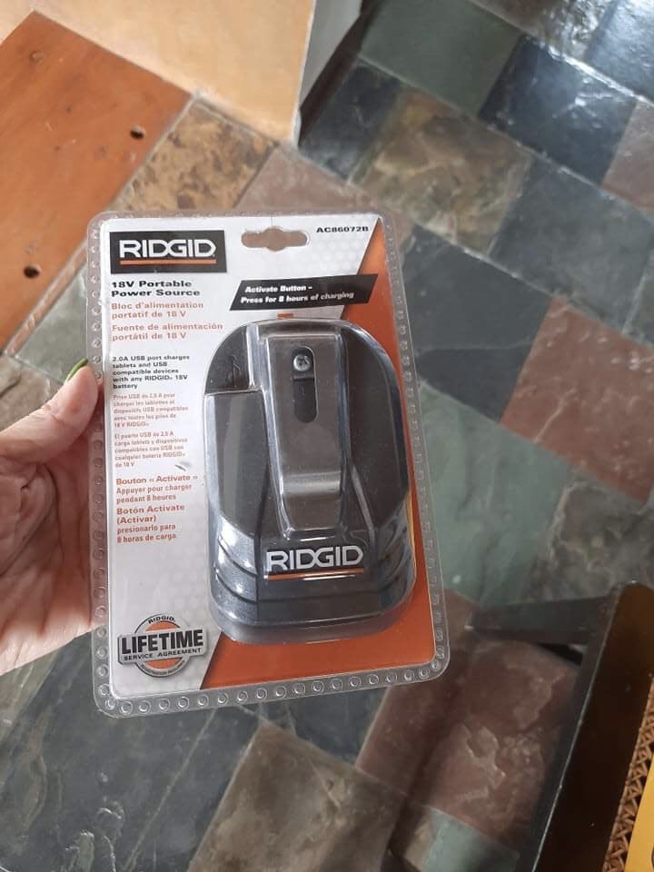 RIDGID 18V USB Portable Power Source With Activate Button