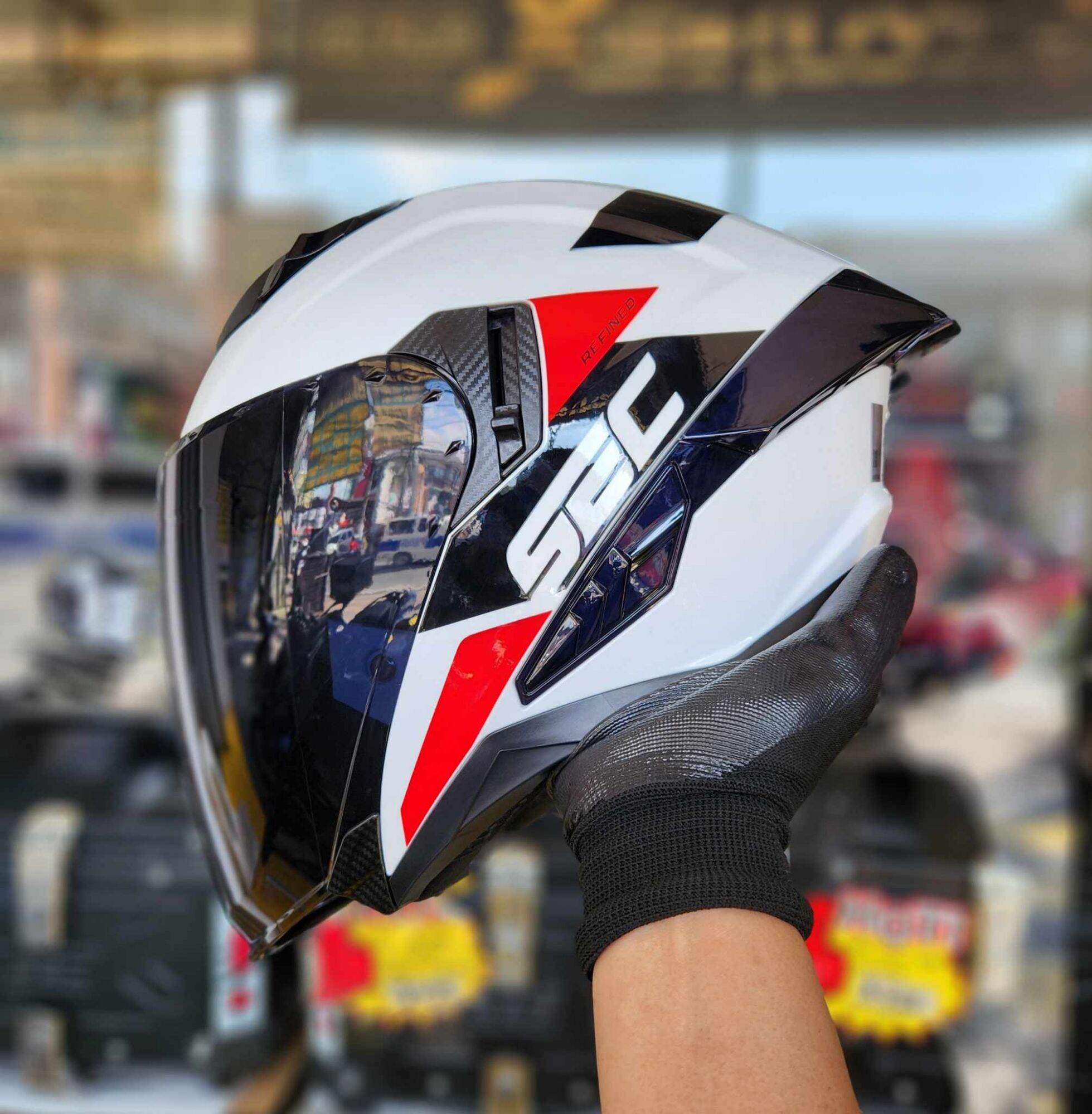 Sec refined half face helmet dual visor with extra lens