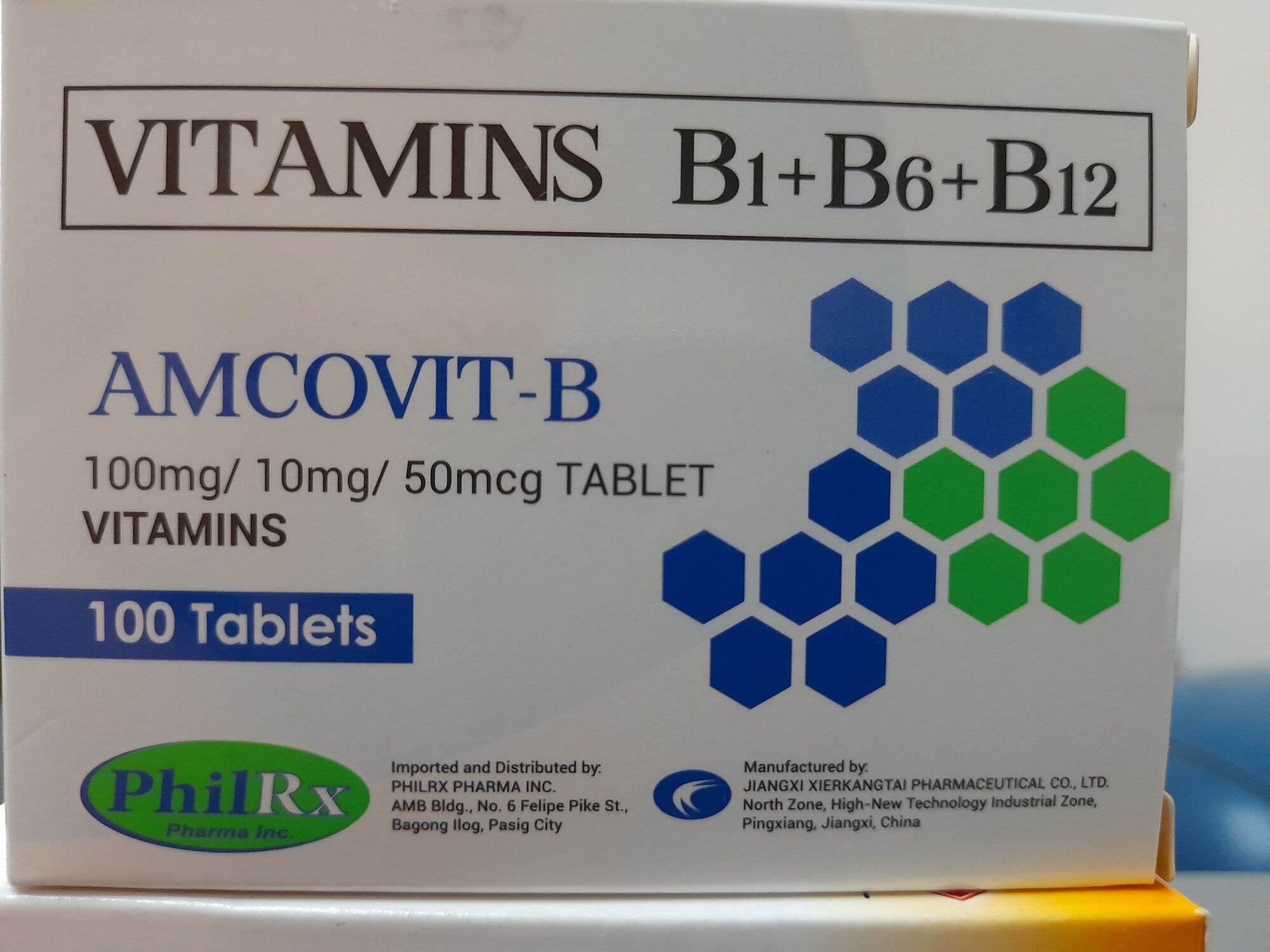 AMCOVITB VITAMINS B1 + B6 + B12 100 tablets Lazada PH