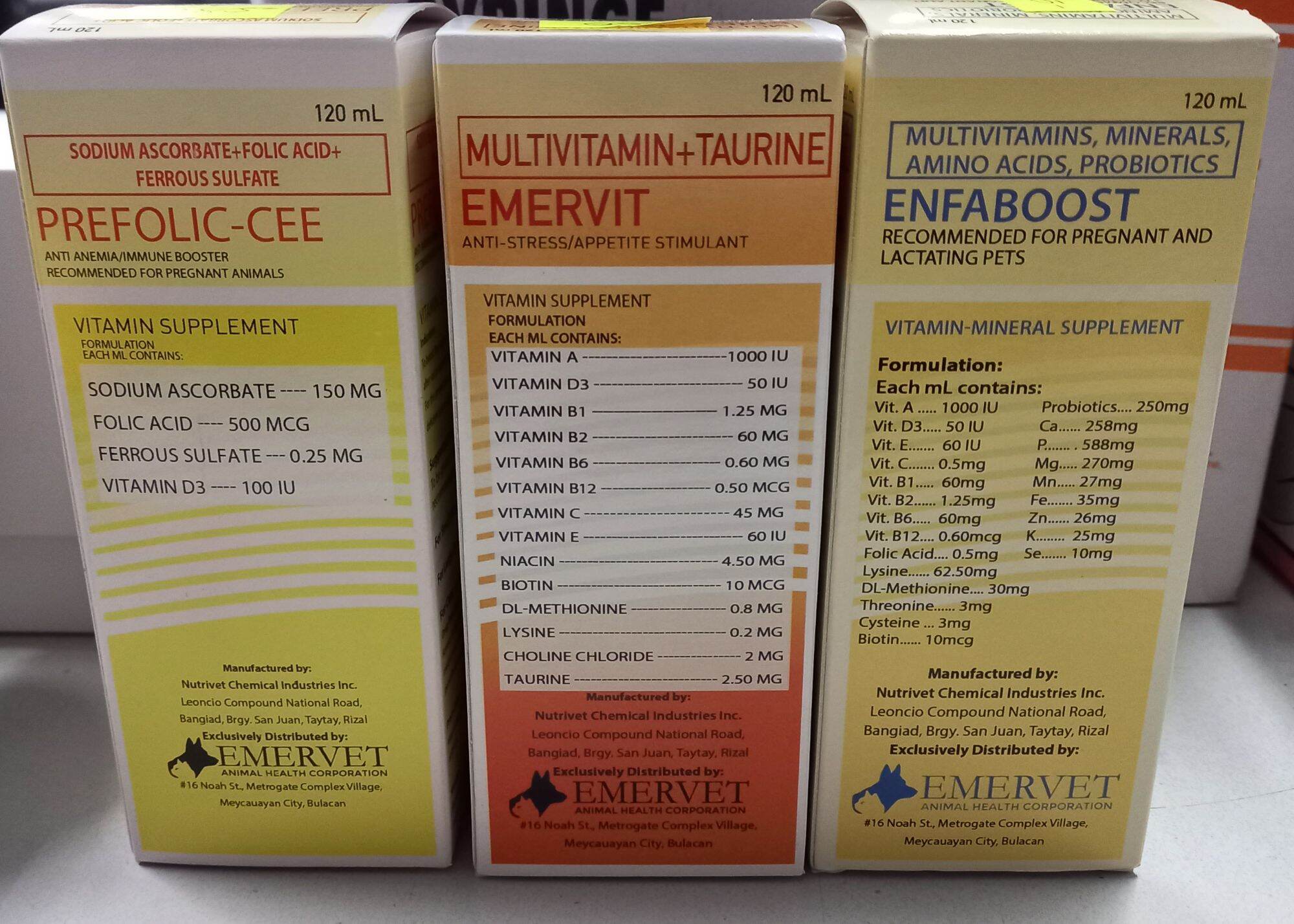 Emervit Prefolic-cee Enfaboost Multivitamins. 