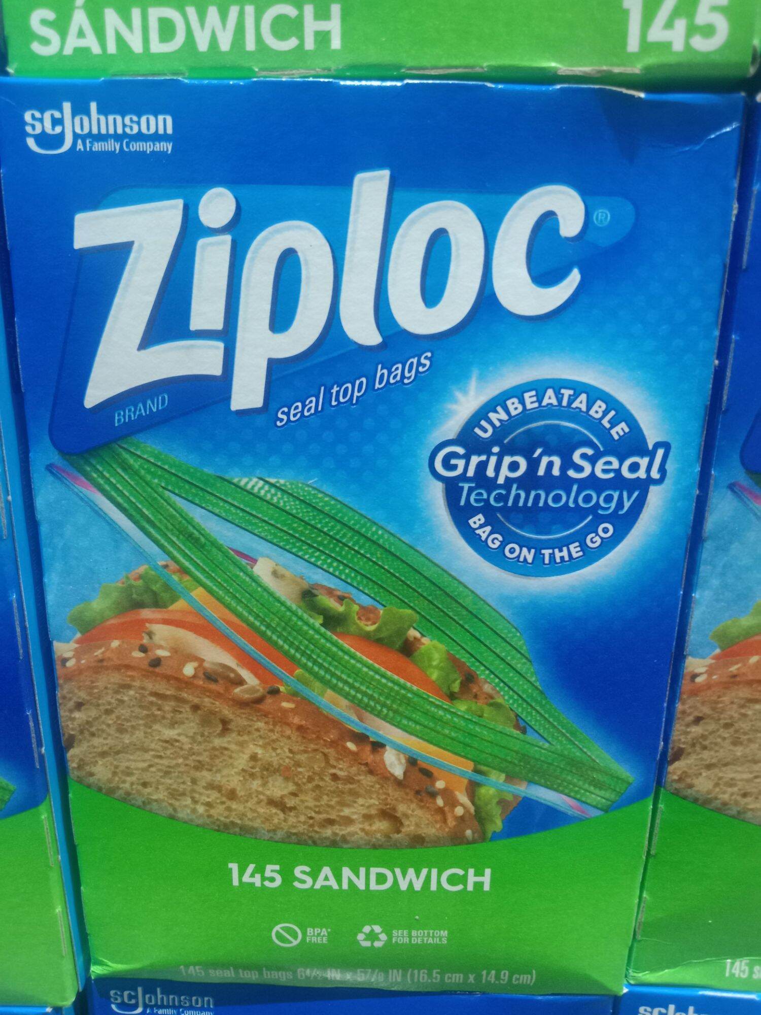 Ziploc Sandwich Bags, 145-Count