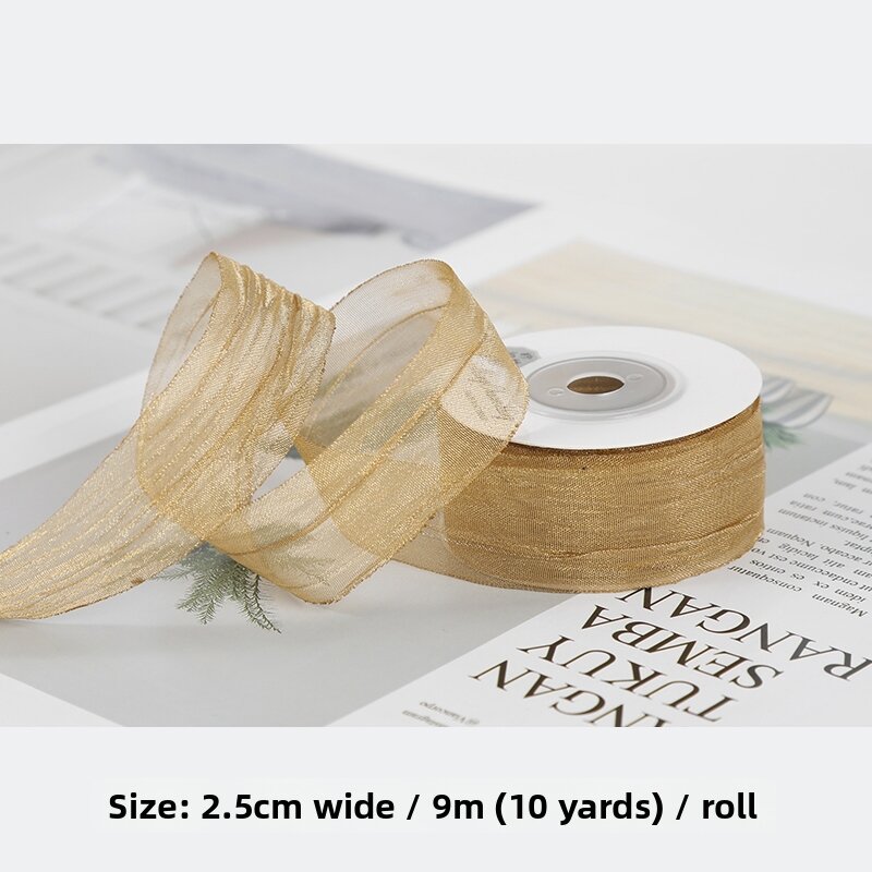 NingChu Ribbon | Gold Series Ribbon DIY Craft Gift Packaging and Floral Decoration