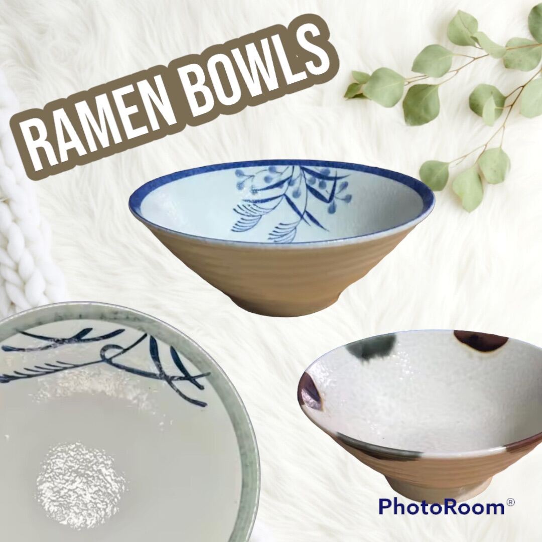 Assorted Designs and Sizes SALE Assorted Stoneware (SW) and Ceramic (C) Ramen Bowls - Japan Surplus