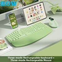 B.O.W | Ergonomic Silent Wireless Bluetooth Keyboard and Mouse with Soft Wrist Support