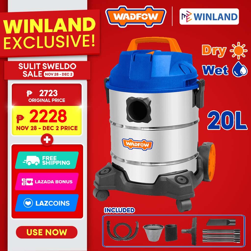 Wadfow 1200W Wet & Dry Vacuum Cleaner, 20L Capacity