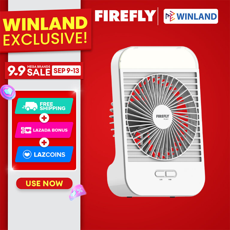 Winland Rechargeable Fan with Night Light (FEL651)