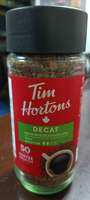 TIM HORTONS DECAF PREMIUM INSTANT COFFEE 100g Imported from Canada