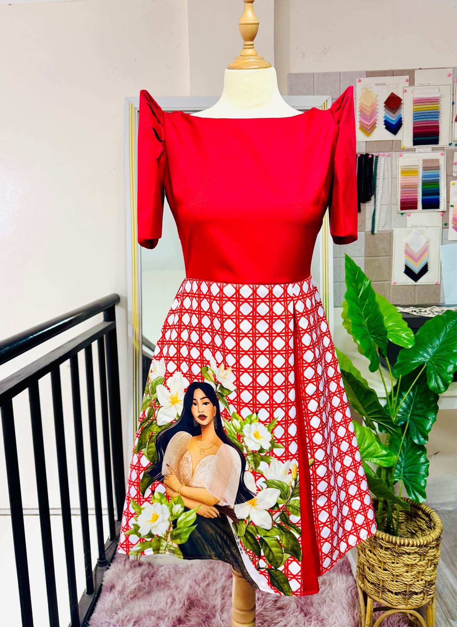 strapless open back dress Luisa Mestiza Bolero in Red main image 1