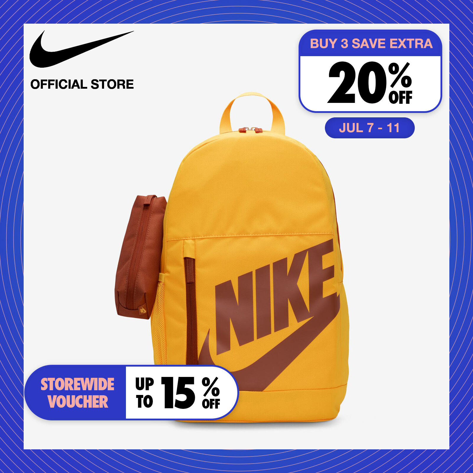 Nike Kids' Elemental Backpack  - Laser Orange