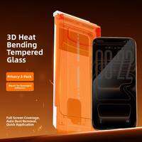 xilixili | 9D Full Adhesive 3D Curved Edge Tempered Glass Screen Protector for iPhone 17 Pro Max and iPhone 16 Pro
