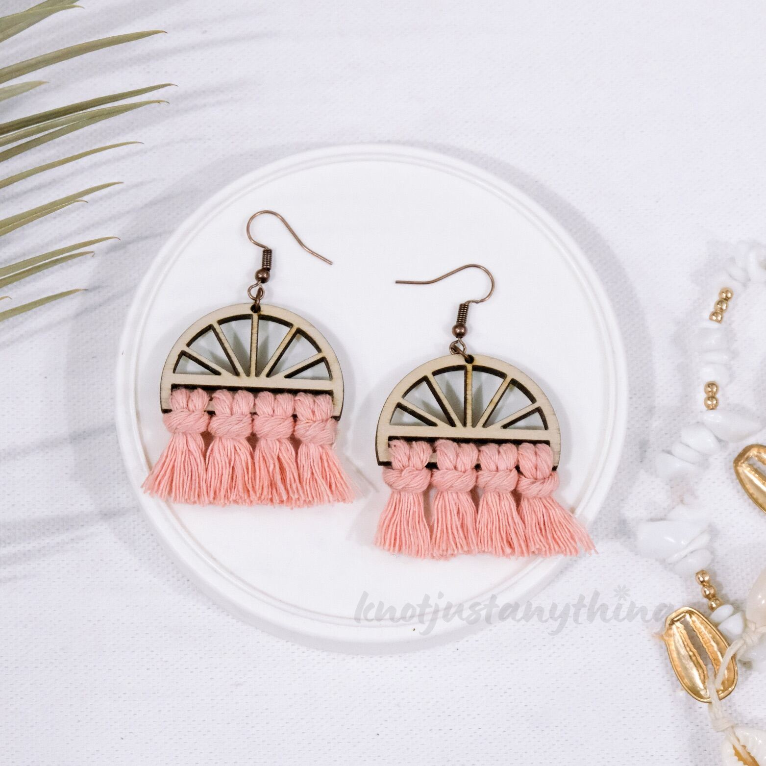 Dangle Earrings Dusty Pink Tassel Earrings Dusty Pink Tassel