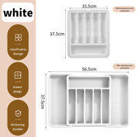 Adjustable Silverware Drawer Organizer Flatware Utensil Tray for Kitchen Drawer Cutlery Storage Holder for Spoons Forks Knive