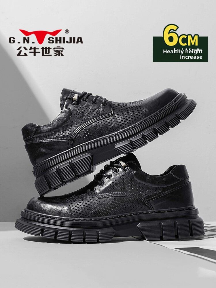 GN..SHIJIA(GN..SHIJIA(GN.. SHIJIA)) | Men's Winter Breathable Business Oxford Shoes with Hidden Lift Presyo 2,896 Piso*Libreng Shipping