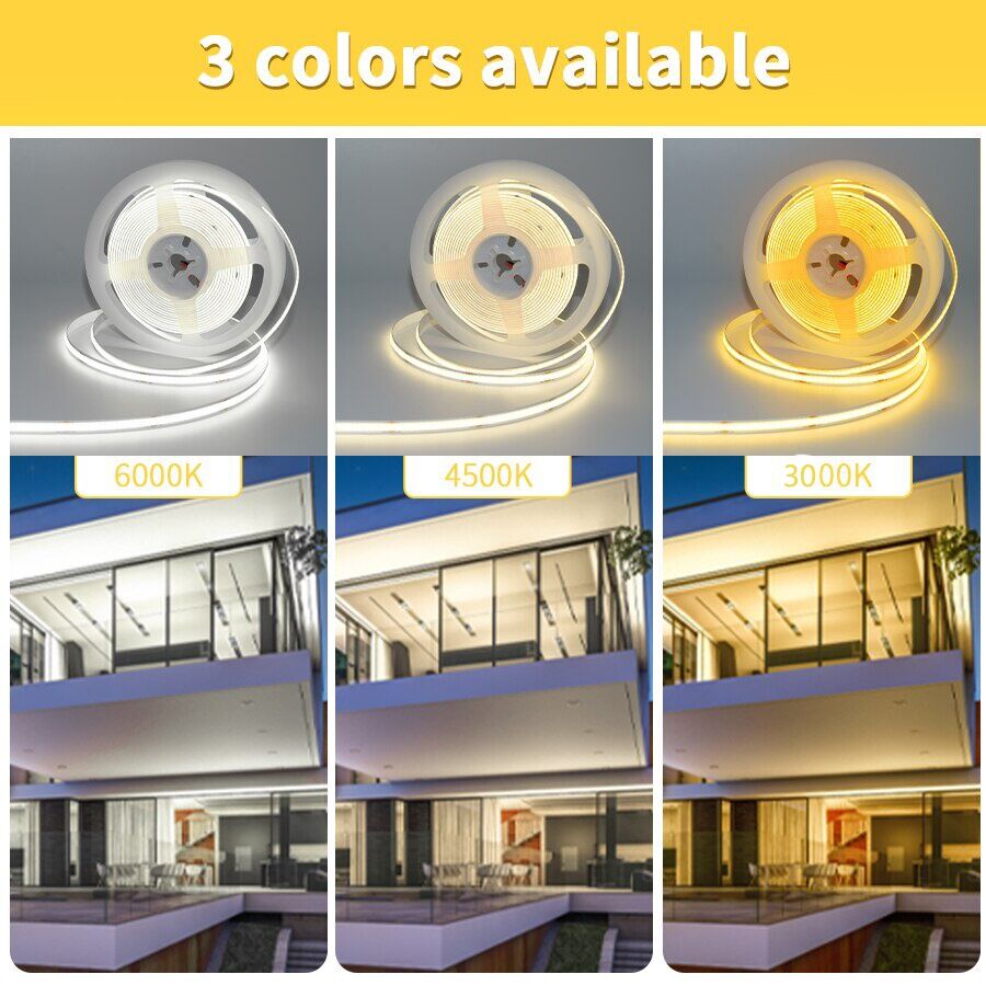 LED Strip Light High Density Flexible Tape Ribbon Led Lights For Room Decor Backlight 3000-6000K Linear Dimmable DC 12V 24V. 