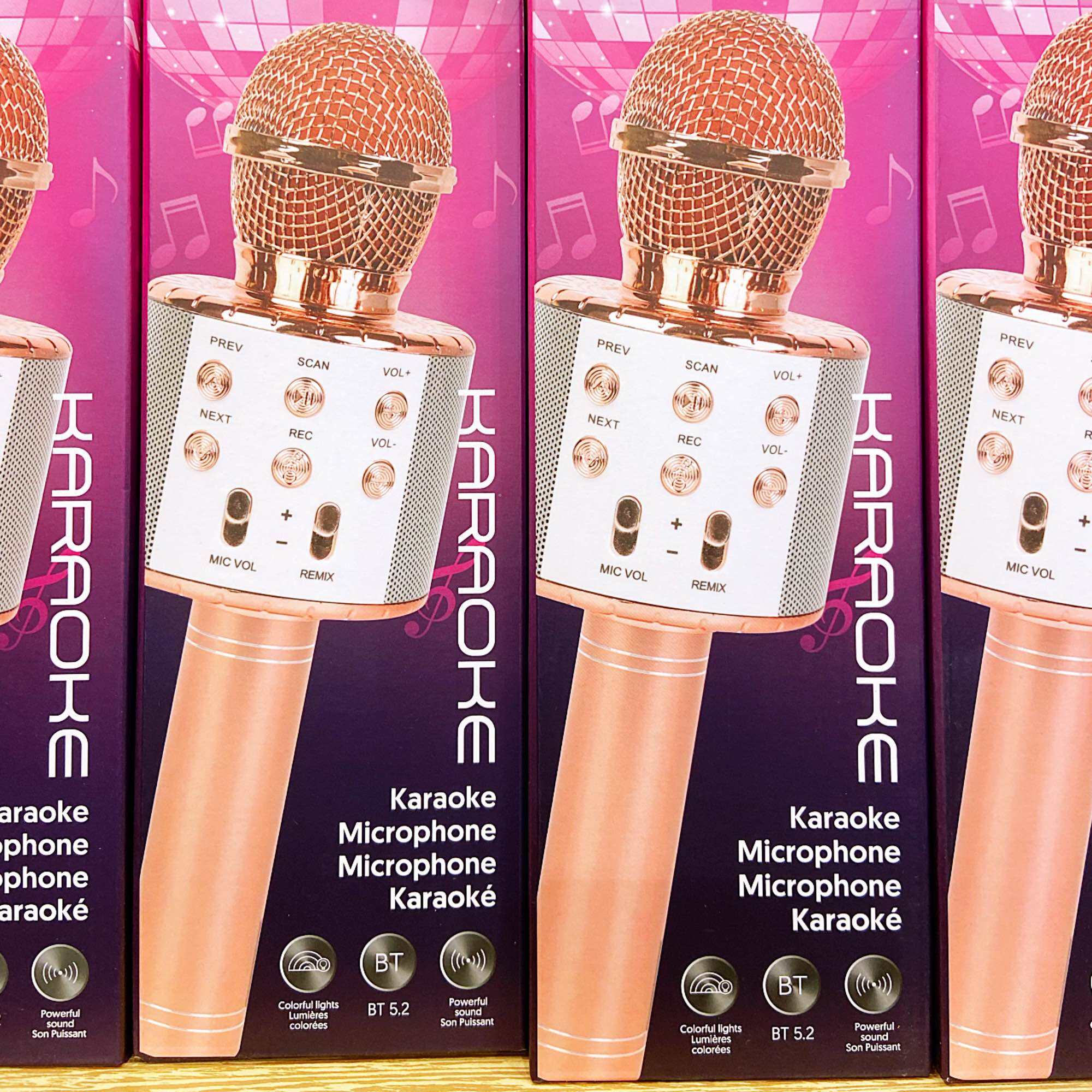 ROSE GOLD KARAOKE MIC MICROPHONE With BUILT IN SPEAKER by Miniso