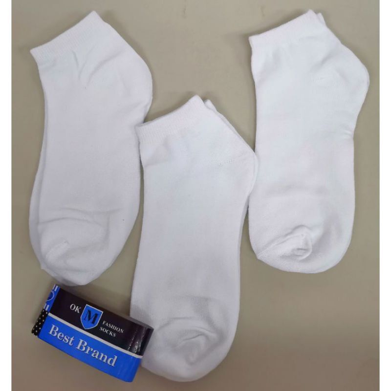 3 Pairs OK Brand White Ankle Sock School Sock (Unisex) | Lazada PH