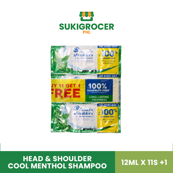 Head & Shoulder Cool Menthol Shampoo 12ML x 11s +1