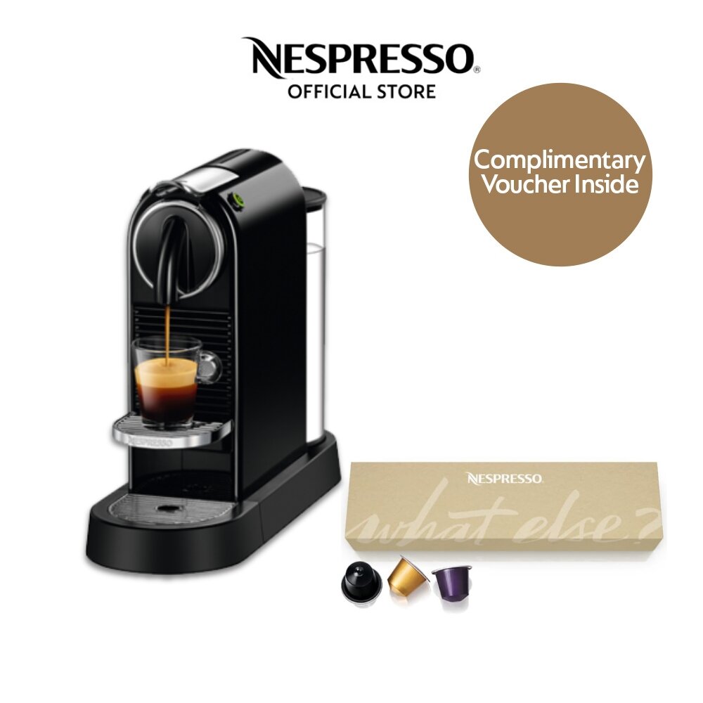 Nespresso CitiZ Black Coffee Machine with Capsules