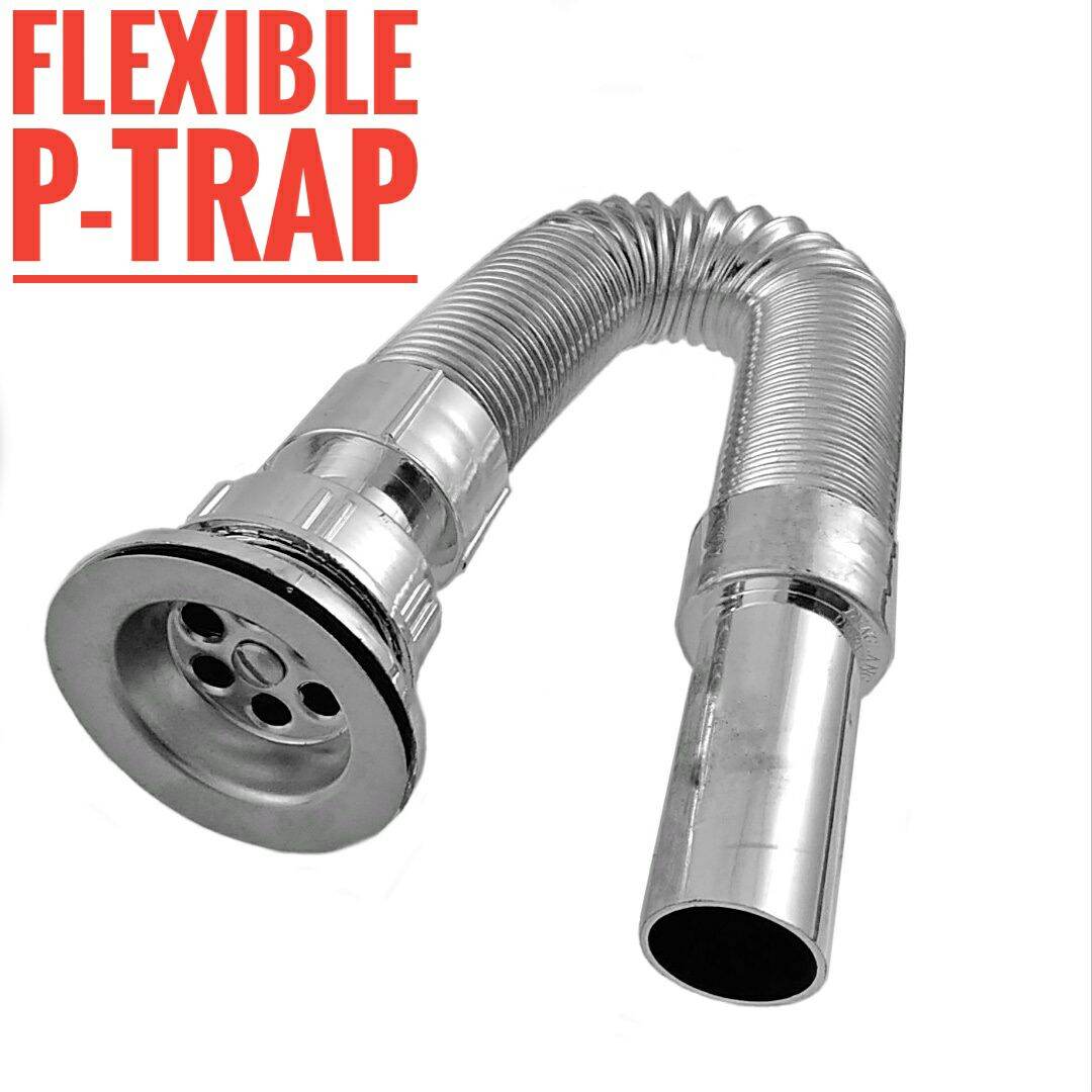 P-Trap Universal Drain -Bath - Sink - Flexible Tube Connector- Kitchen ...