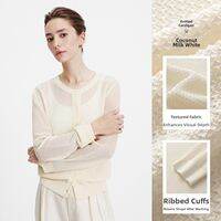 Navigare | Grey Lacy Hollow-out Sweater for Autumn Old Money Style