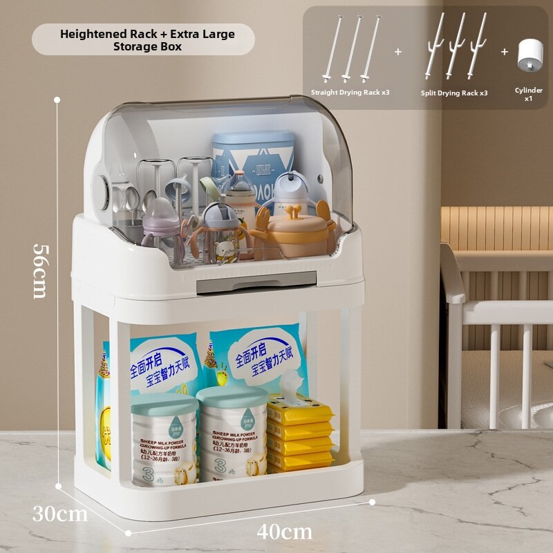 YINGBAOHONG | Dust-proof and Water-draining Storage Box Bottle and Utensil Organizer