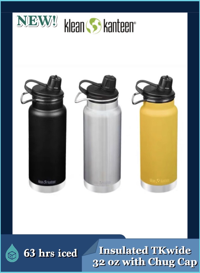 Klean Kanteen Insulated TKWide Bottle with Chug Cap - Black 32oz