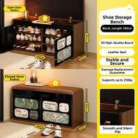 Wooden Entryway Storage Bench Shoes and Seat