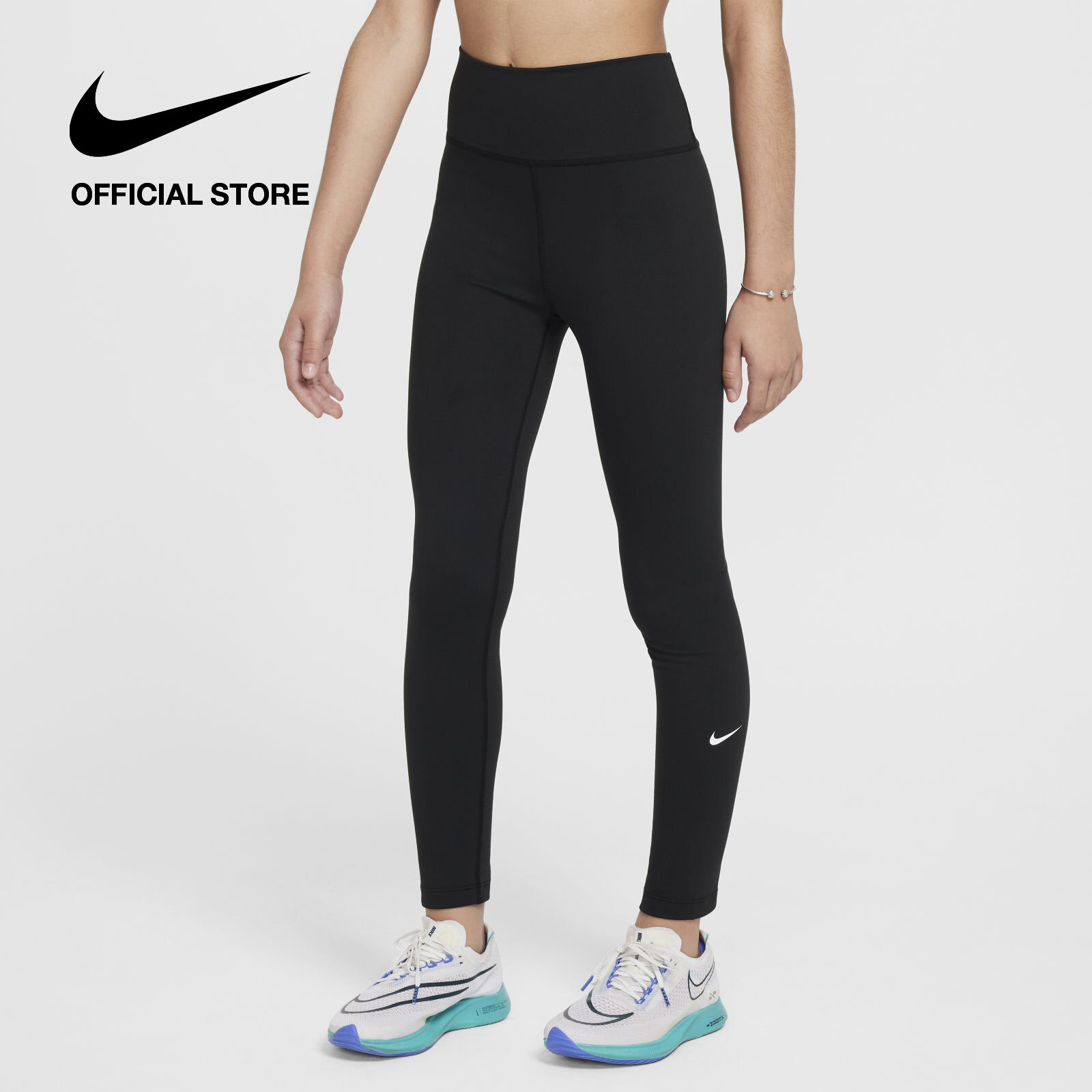 Quần Bó Thể Thao Nike Kids One Big Kids (Girls) High-Waisted Leggings - Black