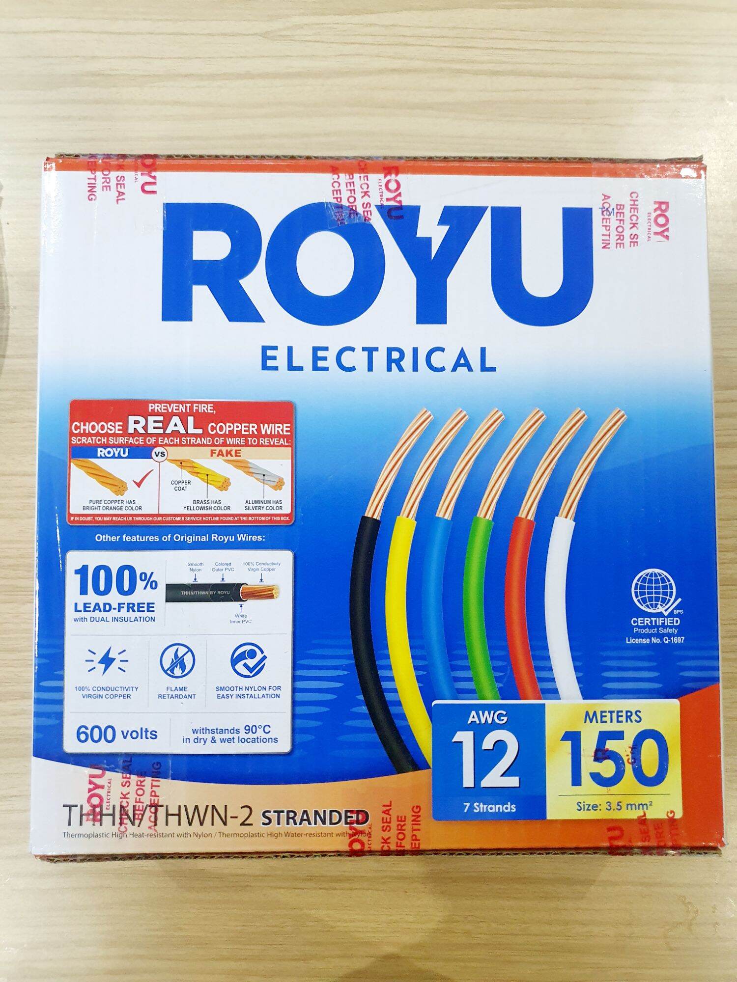 Royu Thhn thwn 2 Stranded Wire 14 Wire 12 Wire 150 Meter Per Box Wire royu-thhn-thwn-2-stranded-wire-14-wire-12-wire-150-meter-per-box-wire