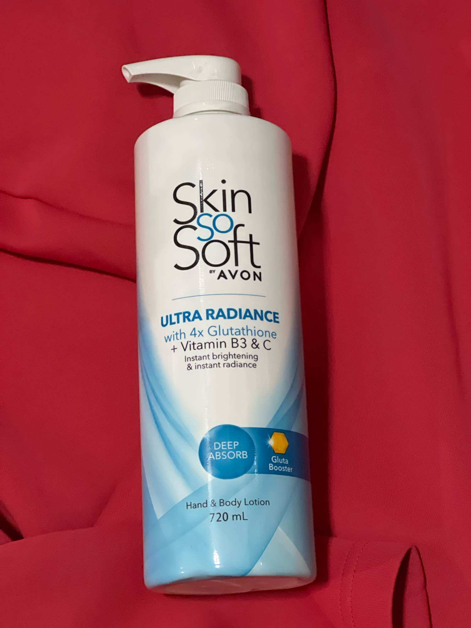 Avon Skin So Soft Glutathione Premium hand and body lotion. Bestselling skin  products available in Glutathione with Vit C 720ml with pump, 400ml, 250ml  and 100ml also 250ml Radiance SPF15 Glutathione. Skin