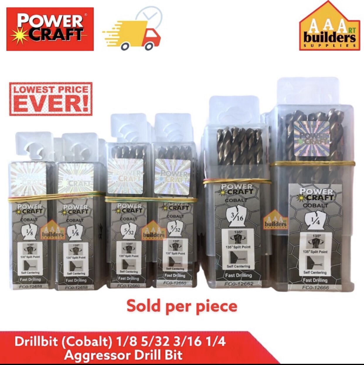 Power Craft Drillbit Cobalt 1/8 5/32 3/16 1/4 Lazada PH