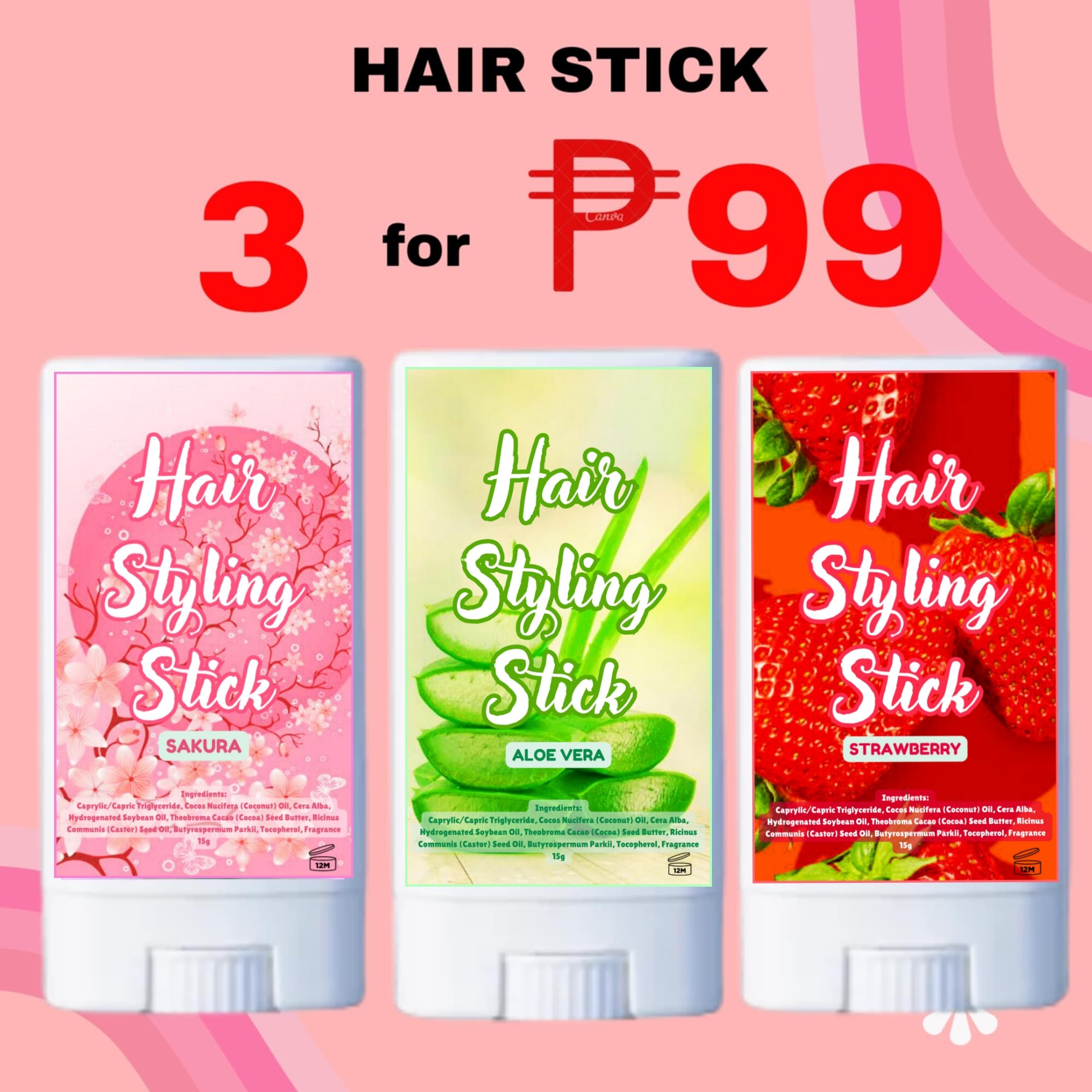 Hair Styling Stick 3for99 Cod !! New Scents