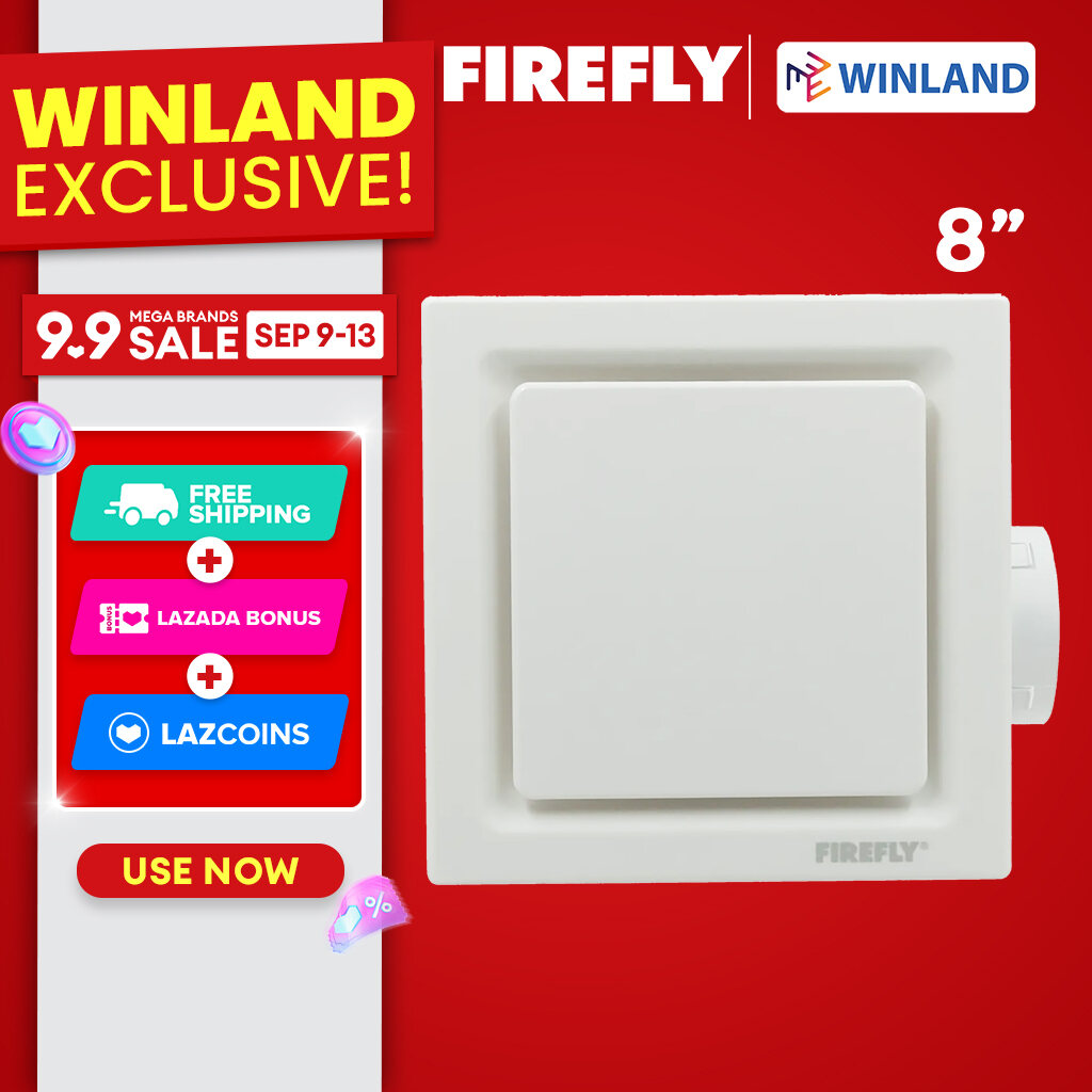 Winland Firefly 8"/10" Turbine Ceiling Exhaust Fan with Corrosion-Proof