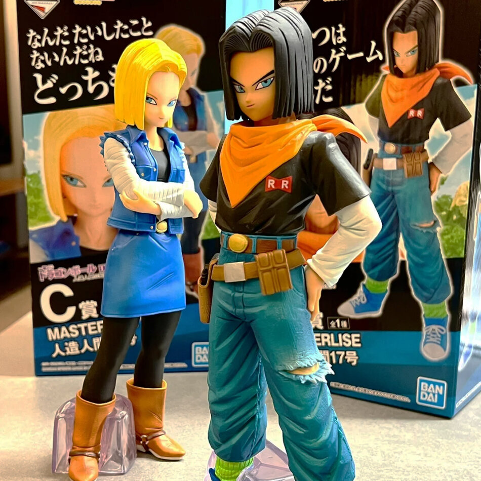 23CM Anime Dragon Ball Z Android 17 18 Figure Android 18 PVC Action ...