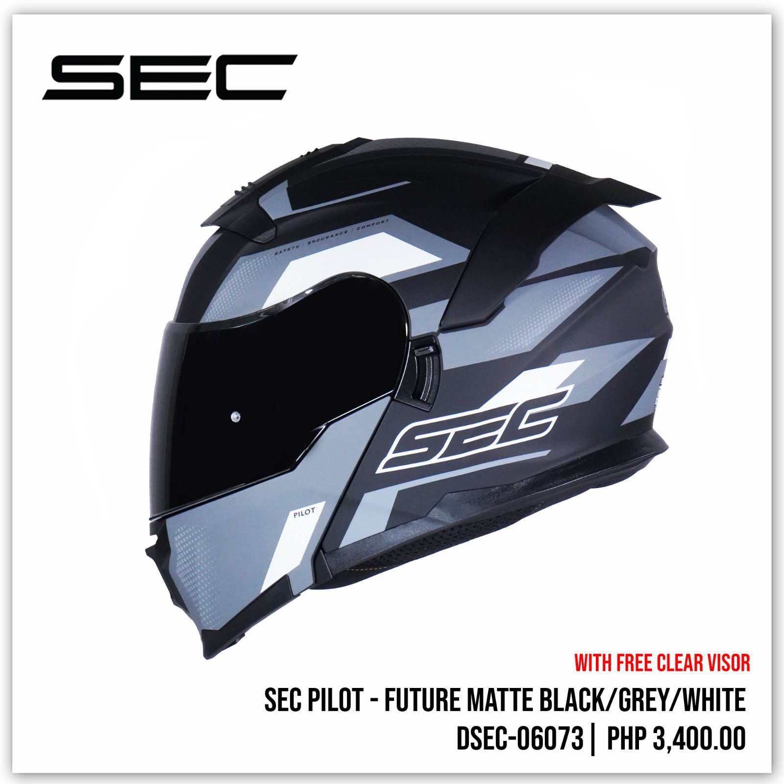 sec-pilot-modular-dual-visor-helmet-with-free-extra-clear-visor