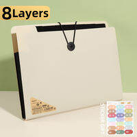 A4 File Folder Storage Bag 5/8/13 Layers Desktop Organizer for Test Papers School Stationery Office Supplies