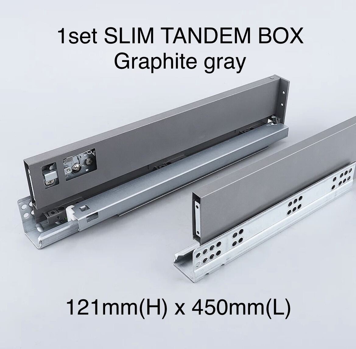 SLIM TANDEM BOX with soft close drawer guide for (18mm board) Lazada PH