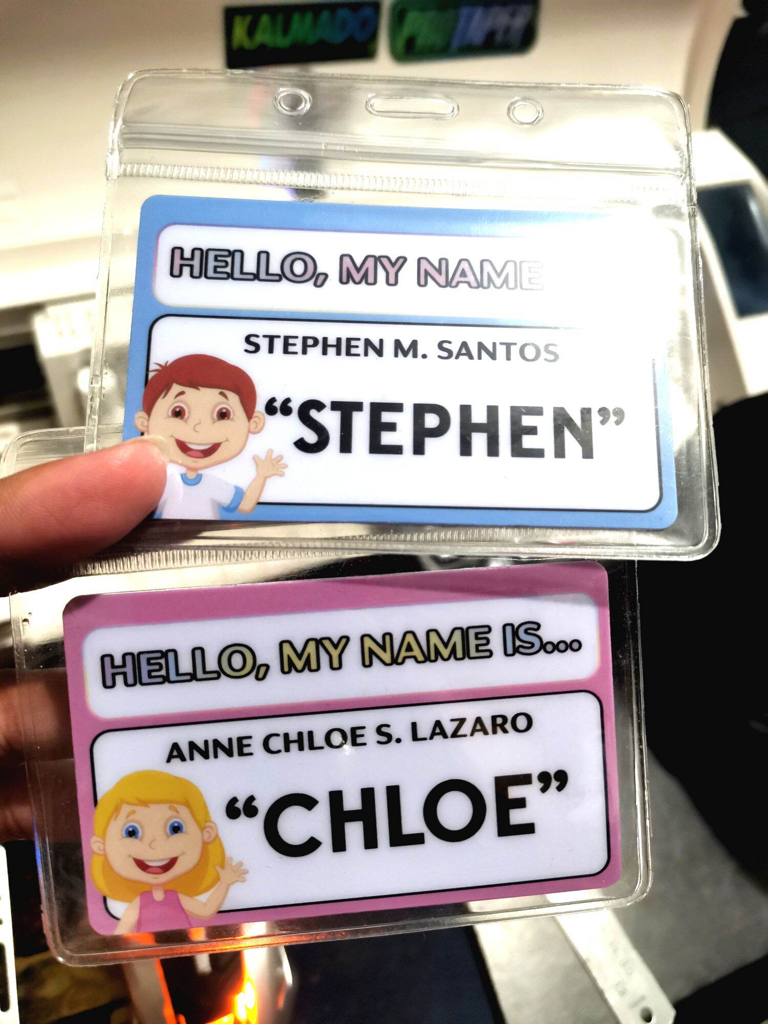 PVC Name Tag for kids. (Back to back) Lazada PH