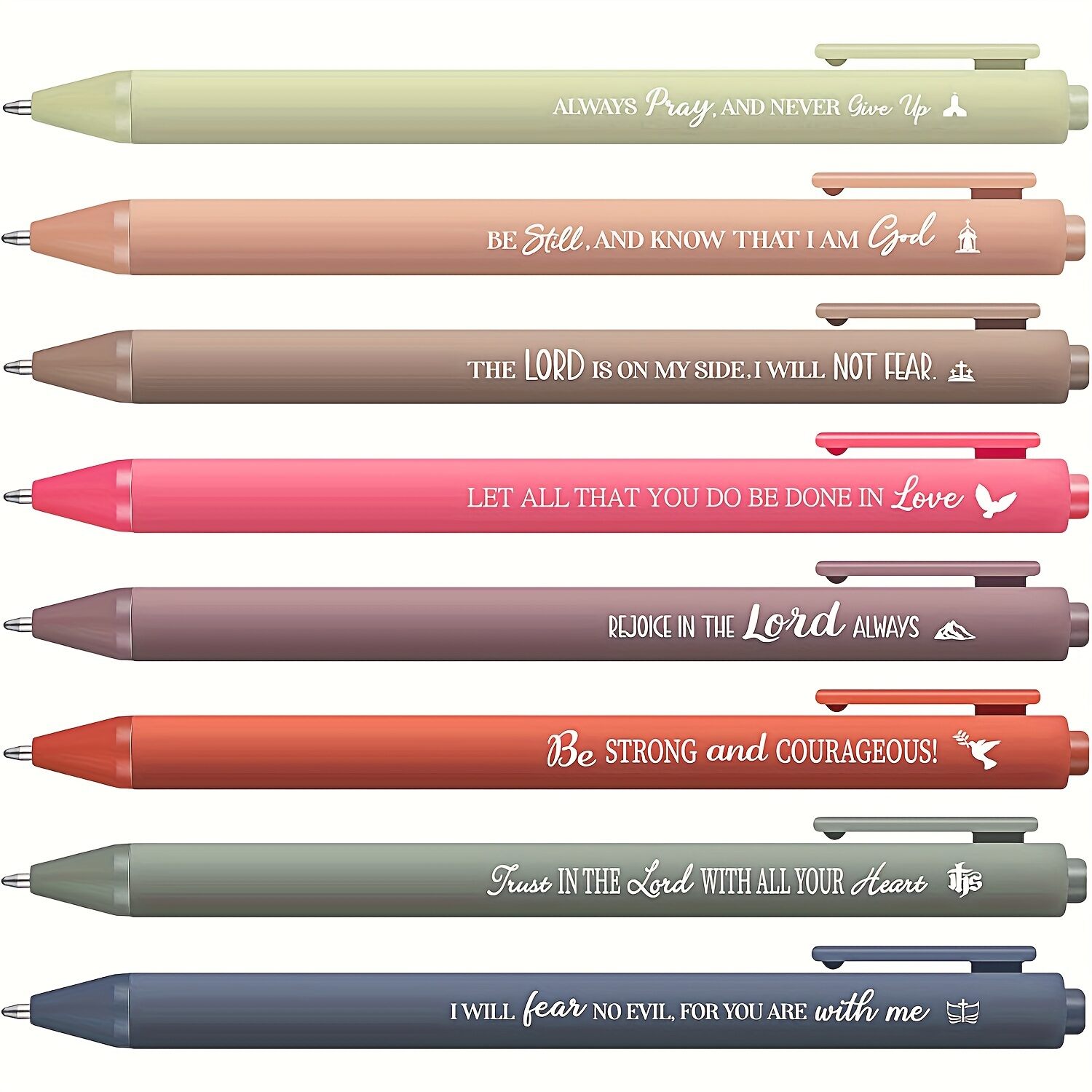 8/16/32/80 Pcs Bible Verse Pens Christian Ballpoint Pens Inspirational Quote Pens Retractable Pens Gift For School Wholesale