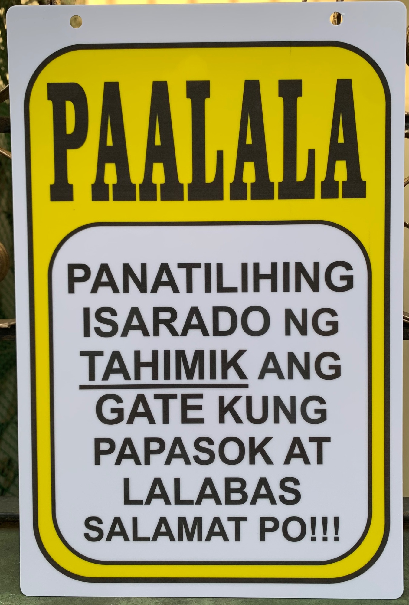 Panatilihing Sarado Ng Tahimik Ang Gate Pvc Signage 78x11 Inches Lazada Ph 8125