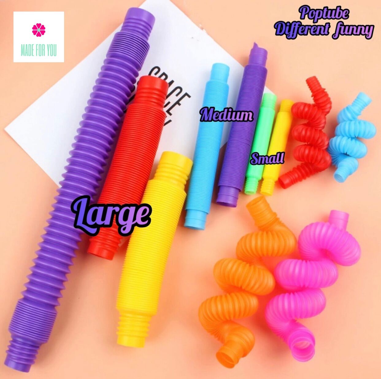 6pcs Pop Tube high quality telescopic bellows Sensory Toys For Autistic ...