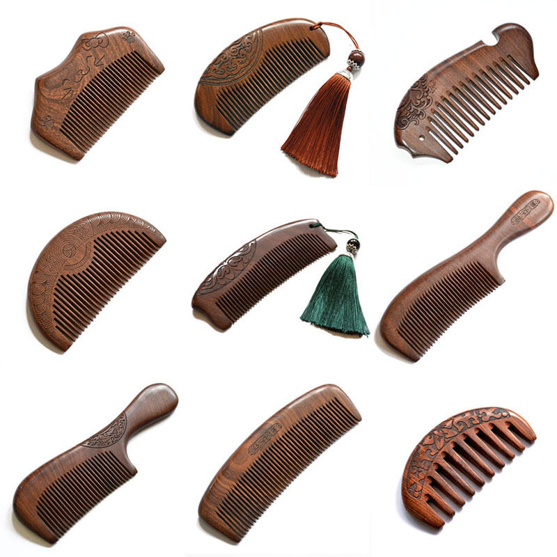 Mini Black Sandalwood Wooden Comb - Portable and Cute Design