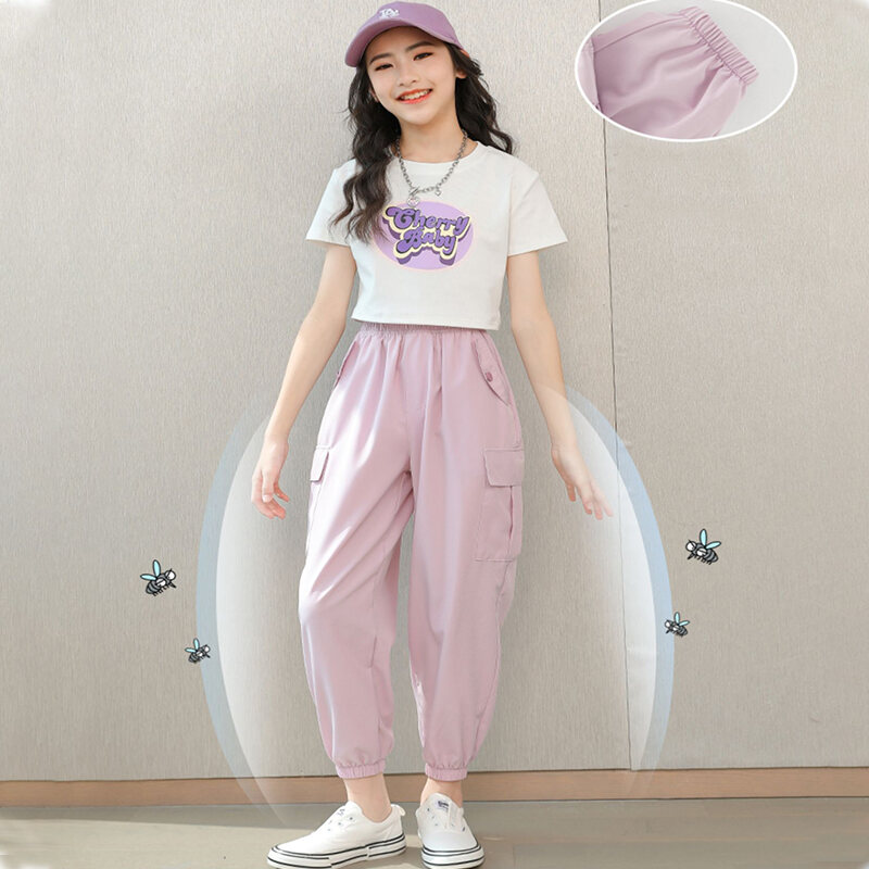 Jogger Pants for Kids Girls Summer Pants Candy Pants 5-16 Years