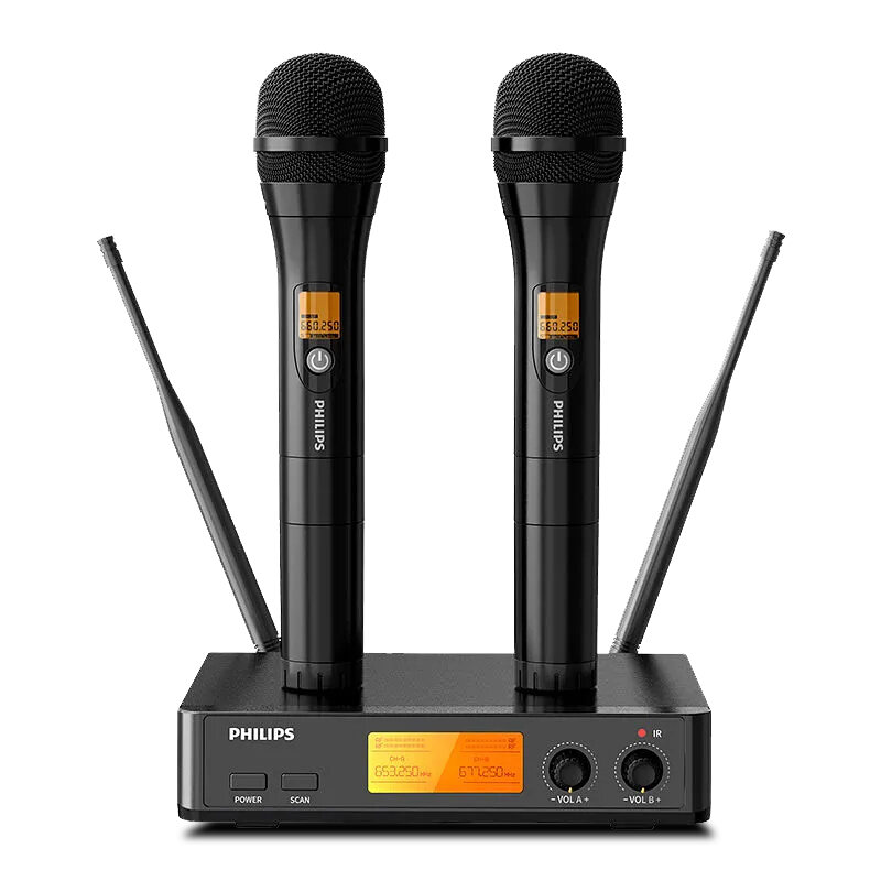 Philips Wireless Microphone Handheld Professional Microphone AntiHowling KTV Special Conference