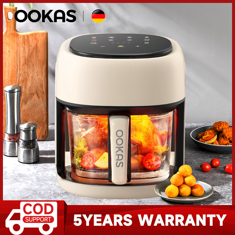 OOKAS Air Fryer with Visual Glass and Digital Touch Screen